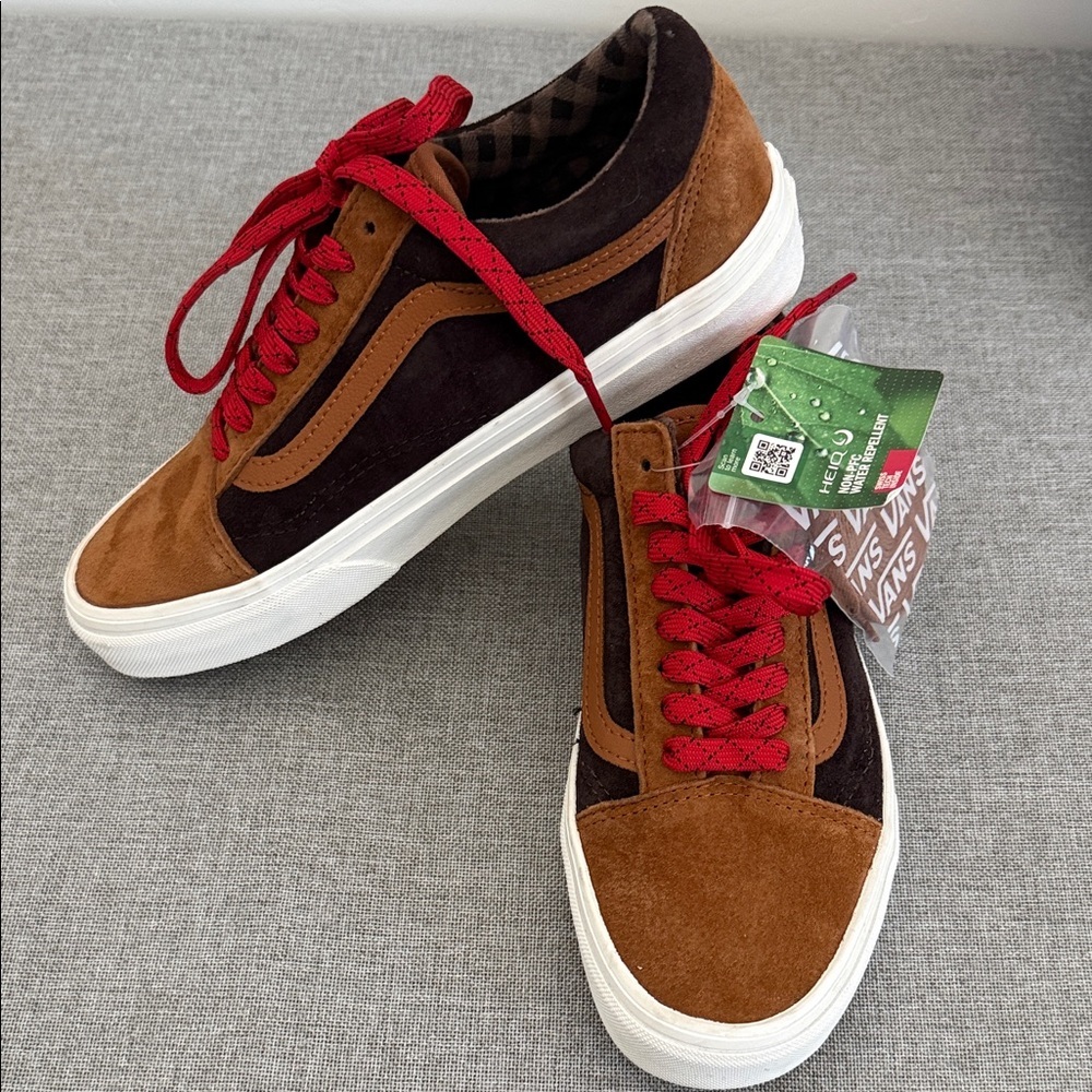 Vans Old Skool Men's Brown and Red Suede Sneakers - Picture 8 of 8